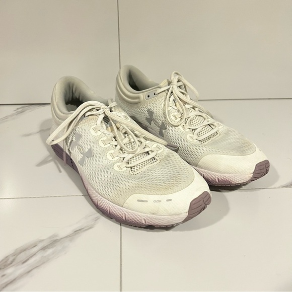 Under Armour Charged Bandit White and Lavender Athletic Shoes Size 10 - Picture 1 of 5